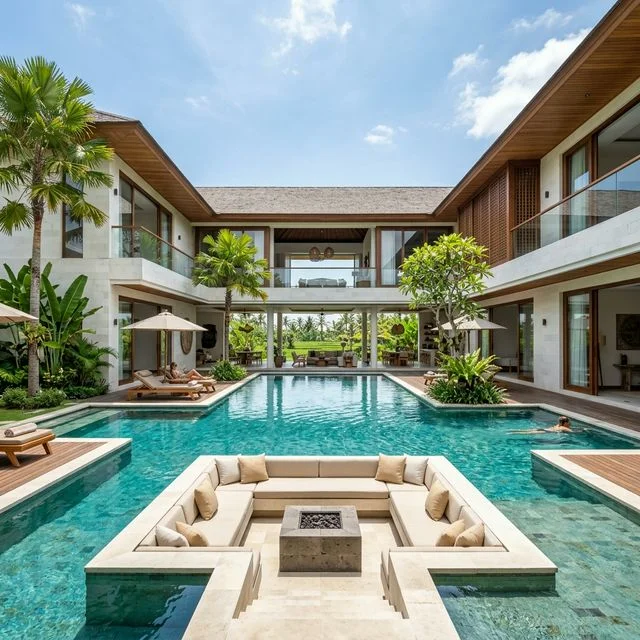 Bali villa with a pool